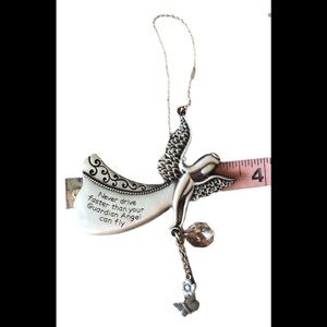 Pewter Keychain Angel-Never Drive Faster Than Your Guardian Angel Can Fly Gift
